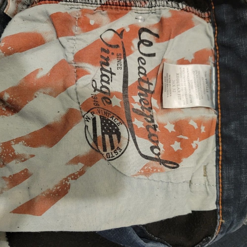 WEATHERPROOF Vintage Lined Jeans. 36/32. New With Tags. - Picture 5 of 7